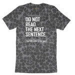 Do Not Read the Next Sentence Ladies Short Sleeve Tee - Black Leopard