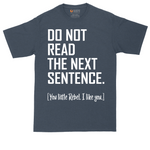 Do Not Read The Next Sentence tall t-shirt for men in Heather Navy