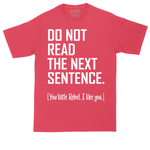 Do Not Read The Next Sentence tall t-shirt for men in Heather Red