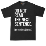 Do Not Read The Next Sentence tall t-shirt for men in Jet Black