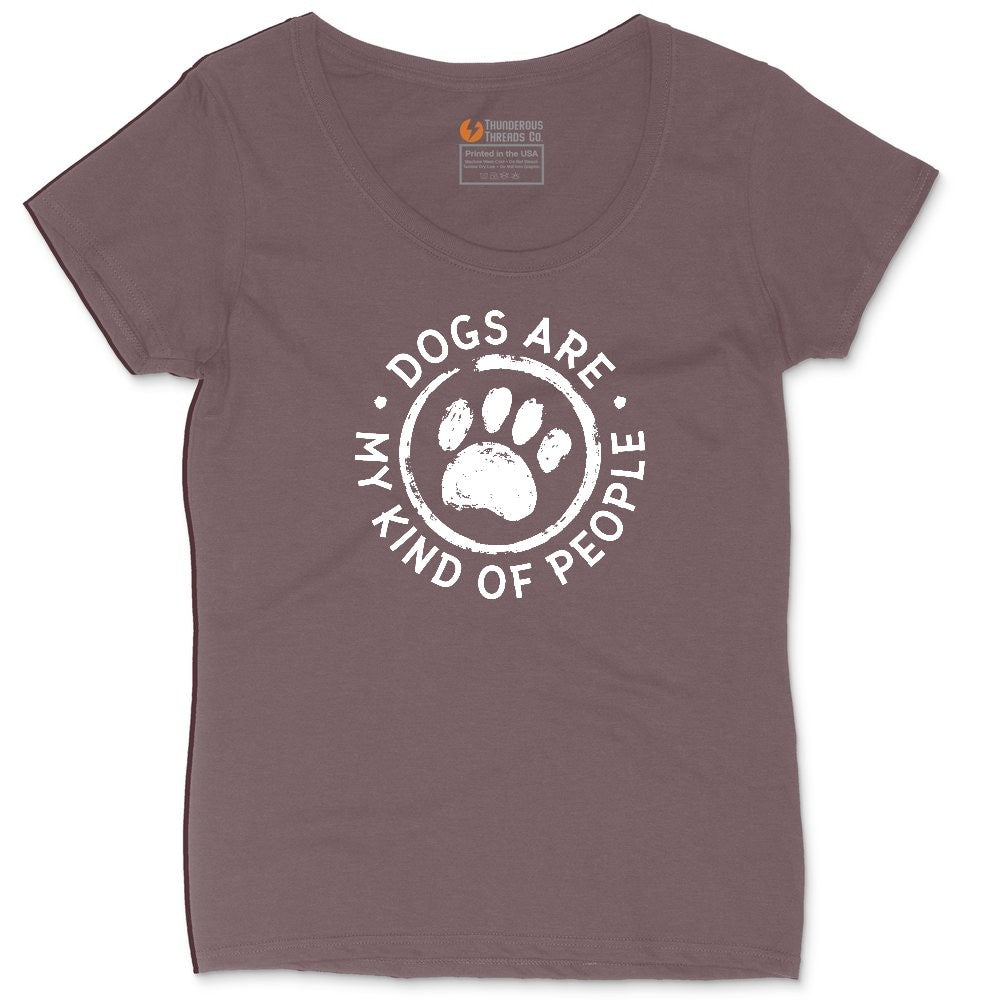 Dogs are My Kind of People Ladies Curvy Tee - Sangria Blackout