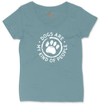 Dogs are My Kind of People Ladies Curvy Tee - Surf Blackout