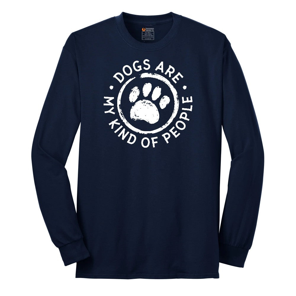 Dogs are My Kind of People Long Sleeve Tee - Navy