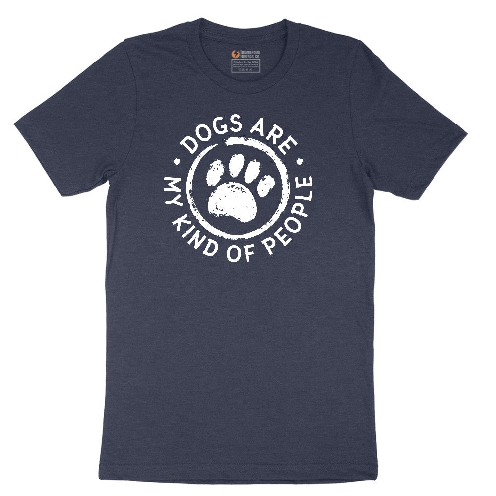 Dogs are My Kind of People Short Sleeve Tee - Heather Navy
