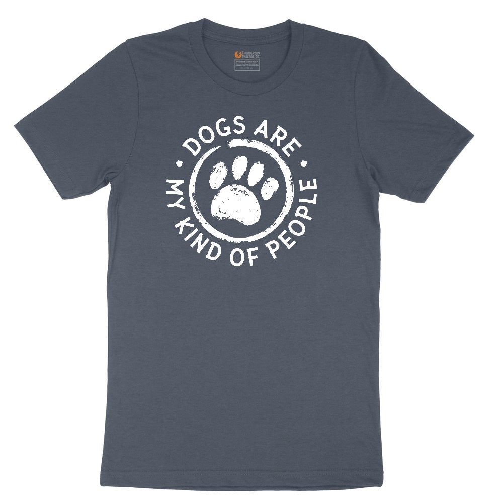 Dogs are My Kind of People Toddler Short Sleeve Tee - Heather Navy