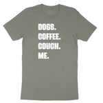 Dogs Coffee Couch Me Ladies Short Sleeve Tee - Bamboo Blackout