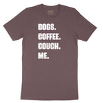 Dogs Coffee Couch Me Ladies Short Sleeve Tee - Sangria Blackout