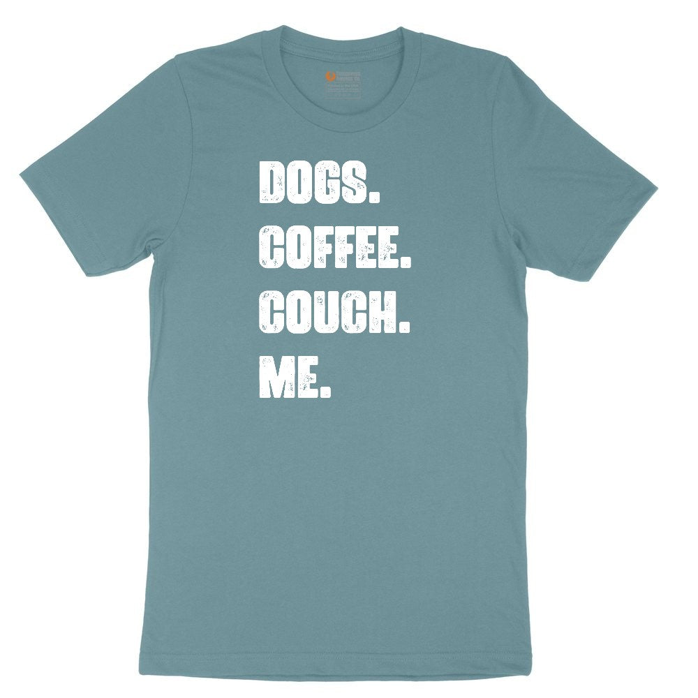 Dogs Coffee Couch Me Ladies Short Sleeve Tee - Surf Blackout