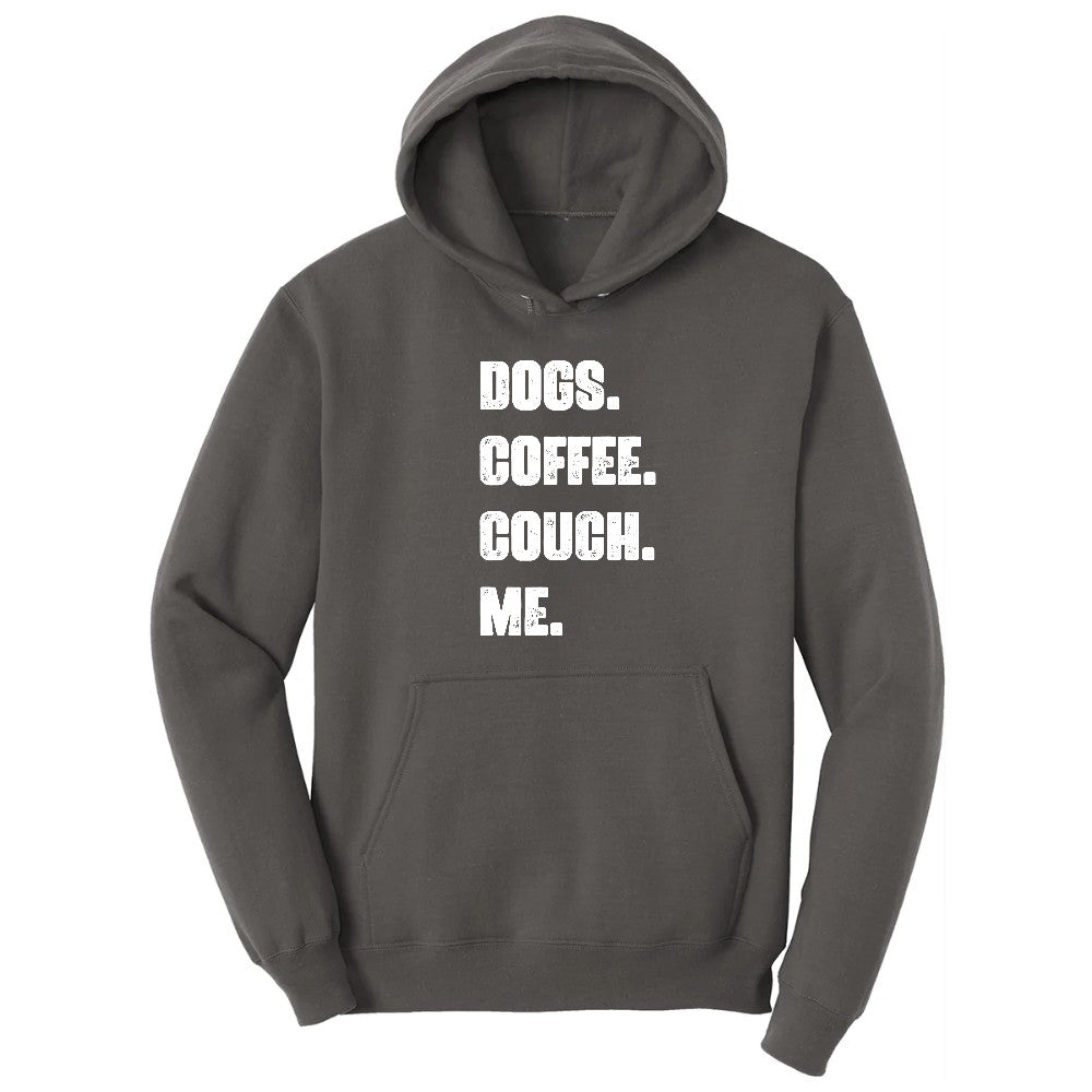Dogs Coffee Couch Me Hoodie - Charcoal