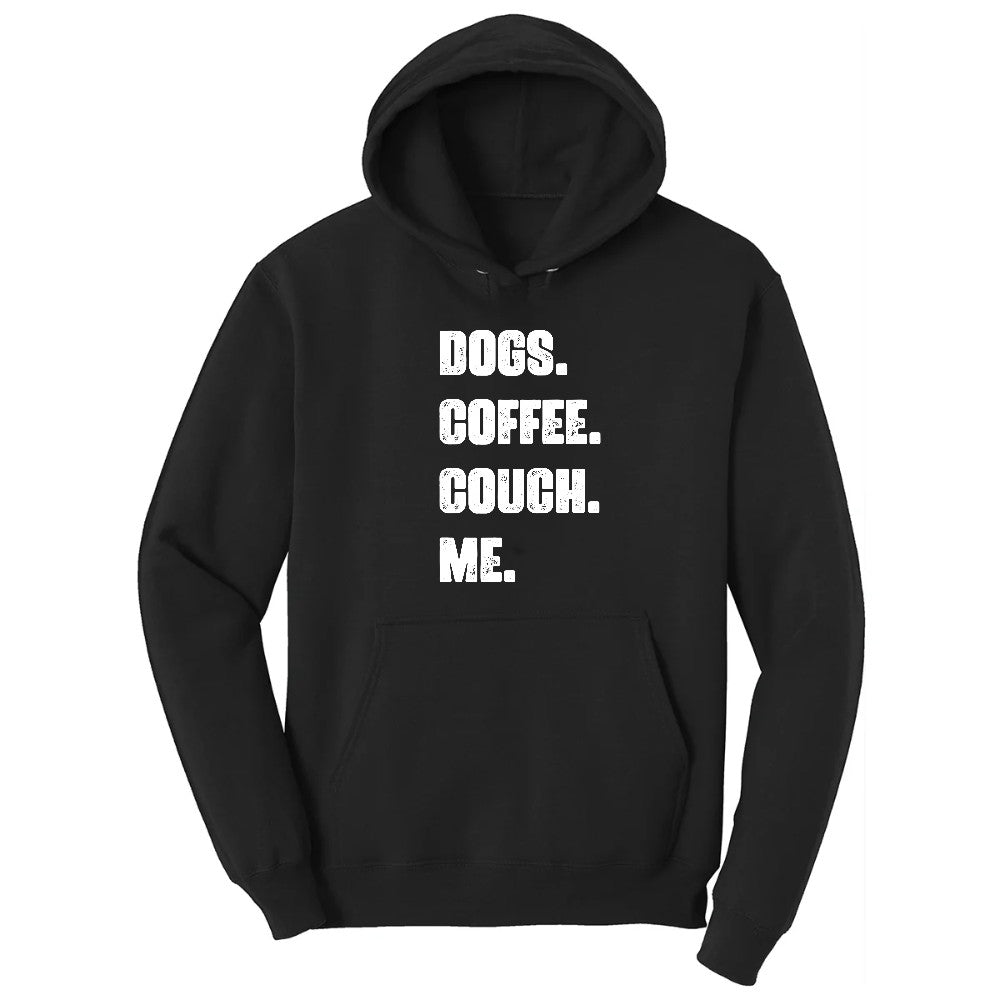 Dogs Coffee Couch Me Hoodie - Jet Black