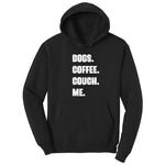 Dogs Coffee Couch Me Hoodie - Jet Black