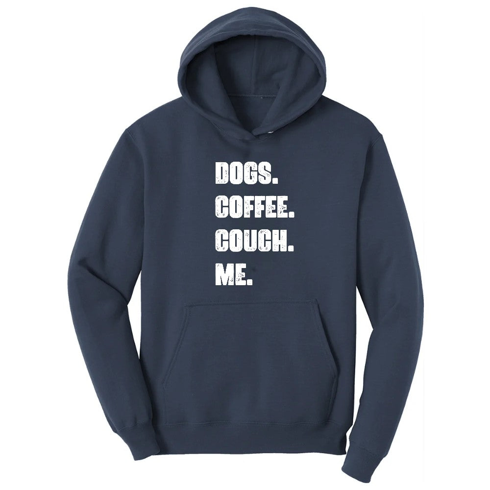Dogs Coffee Couch Me Hoodie - Navy