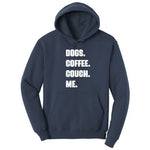 Dogs Coffee Couch Me Hoodie - Navy