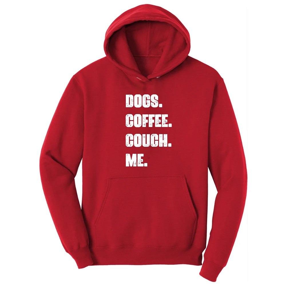 Dogs Coffee Couch Me Hoodie - Red