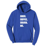 Dogs Coffee Couch Me Hoodie - True Royal