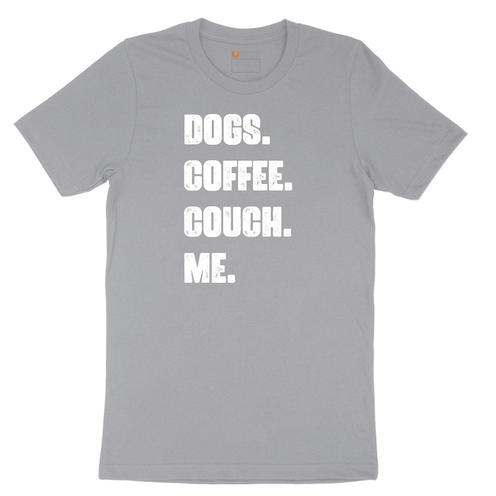 Dogs Coffee Couch Me Short Sleeve Tee - Athletic Heather Grey