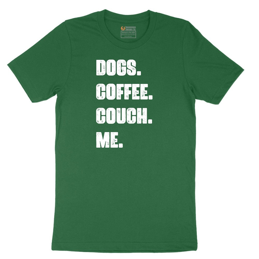 Dogs Coffee Couch Me Short Sleeve Tee - Athletic Kelly