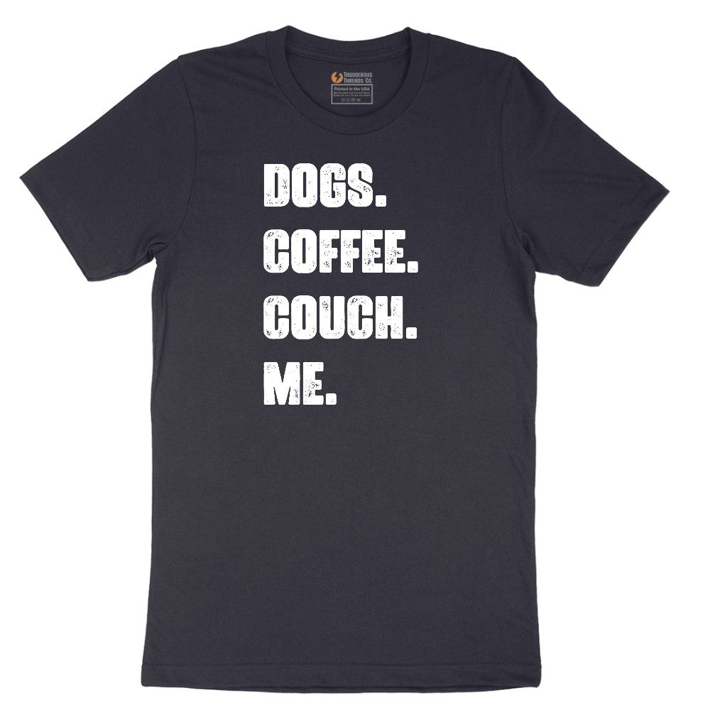 Dogs Coffee Couch Me Short Sleeve Tee - Deep Navy