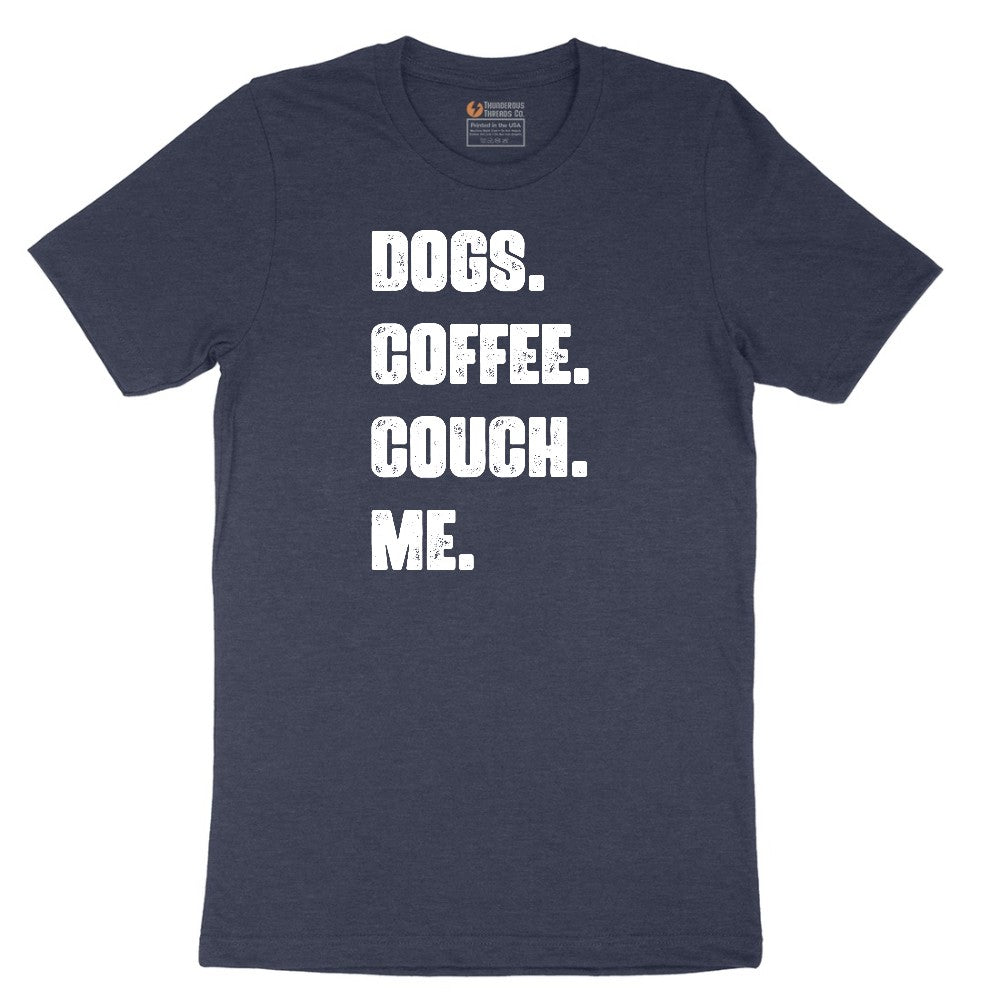 Dogs Coffee Couch Me Short Sleeve Tee - Heather Navy