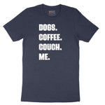 Dogs Coffee Couch Me Short Sleeve Tee - Heather Navy