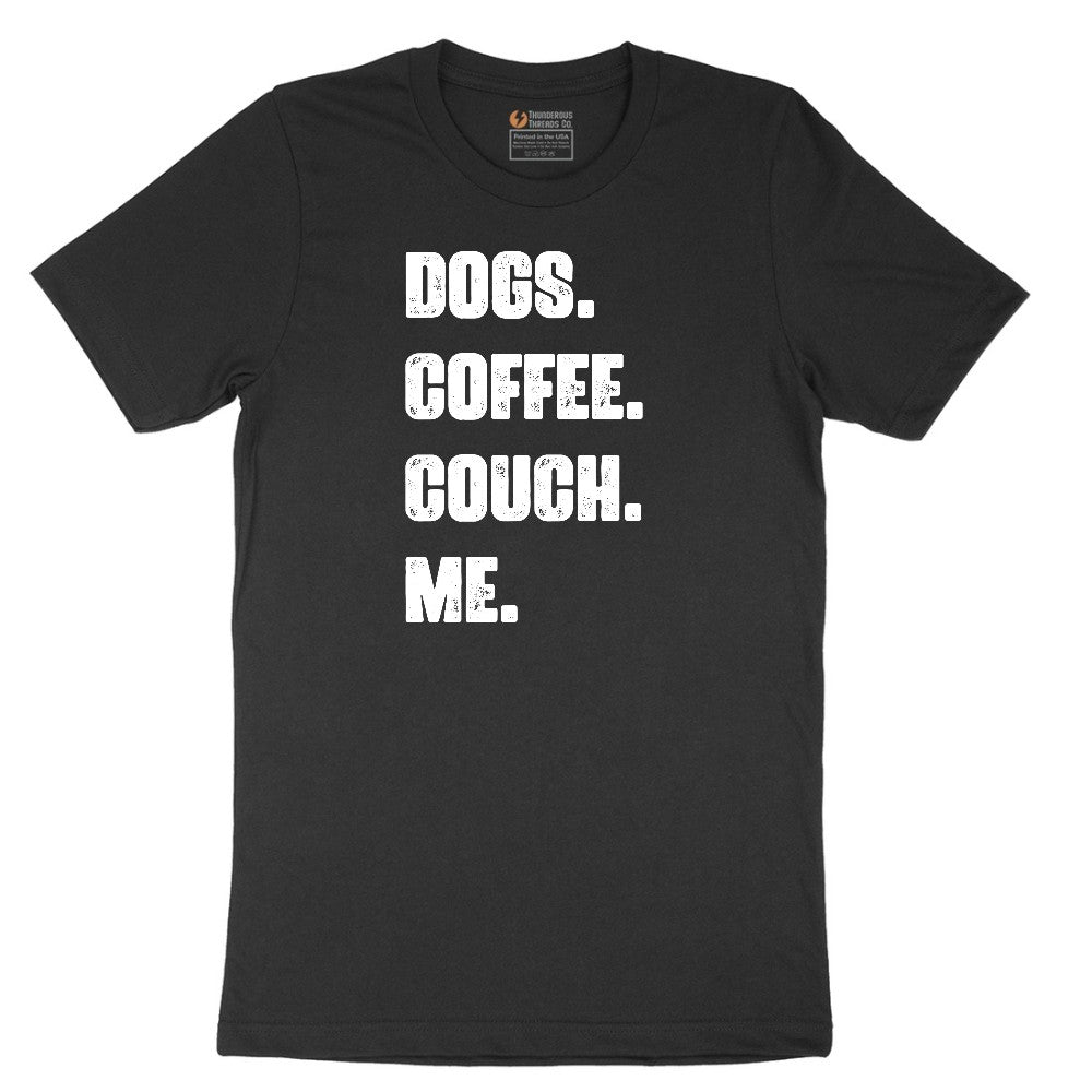 Dogs Coffee Couch Me Short Sleeve Tee - Jet Black