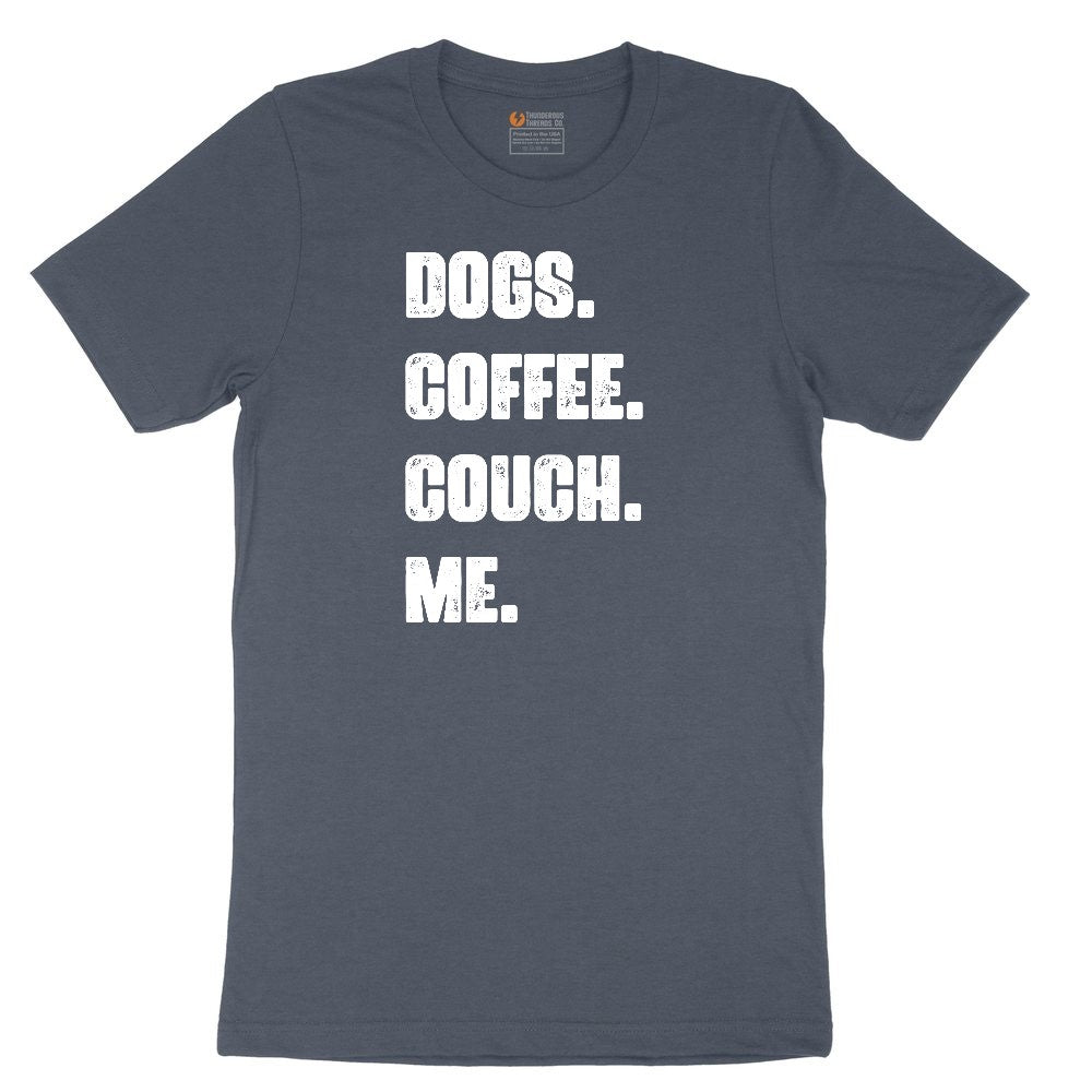 Dogs Coffee Couch Me Toddler Short Sleeve Tee - Heather Navy