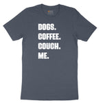 Dogs Coffee Couch Me Toddler Short Sleeve Tee - Heather Navy
