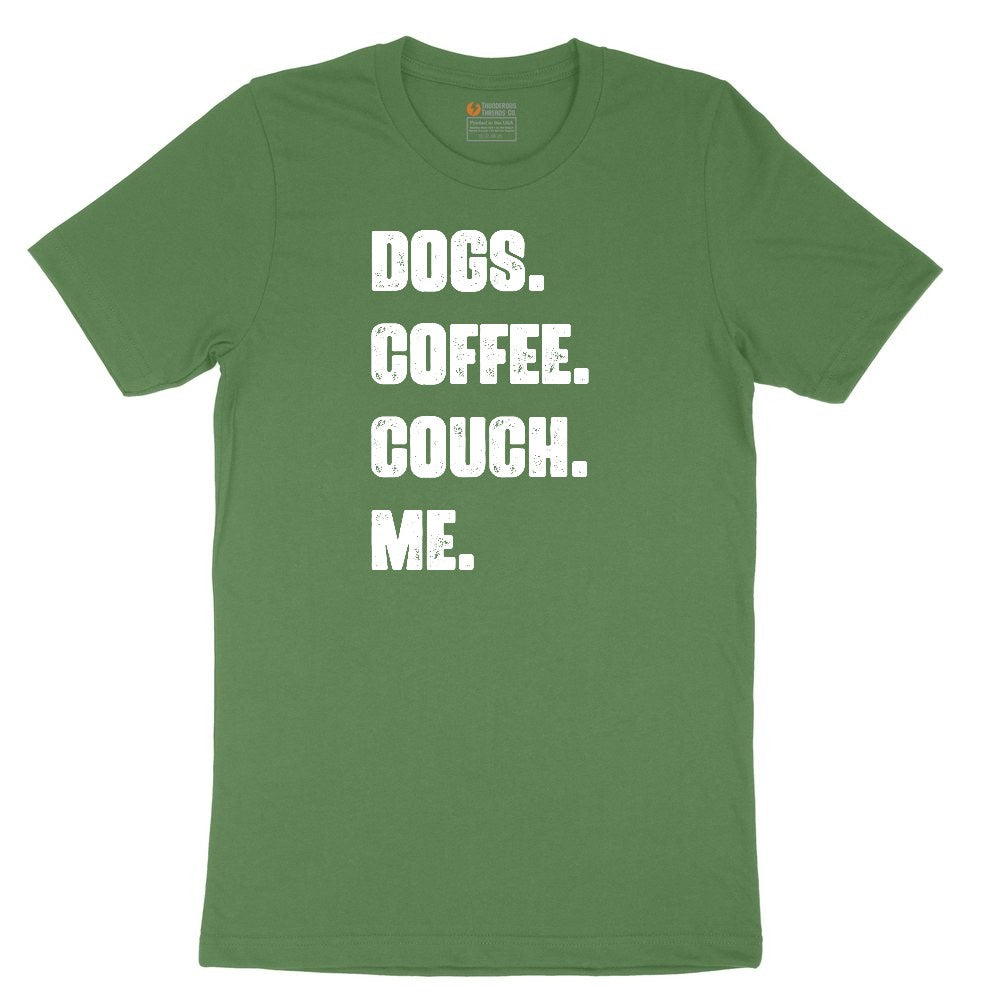 Dogs Coffee Couch Me Youth Short Sleeve Tee - Athletic Kelly