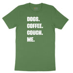 Dogs Coffee Couch Me Youth Short Sleeve Tee - Athletic Kelly