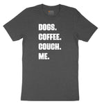Dogs Coffee Couch Me Youth Short Sleeve Tee - Dark Heather Grey