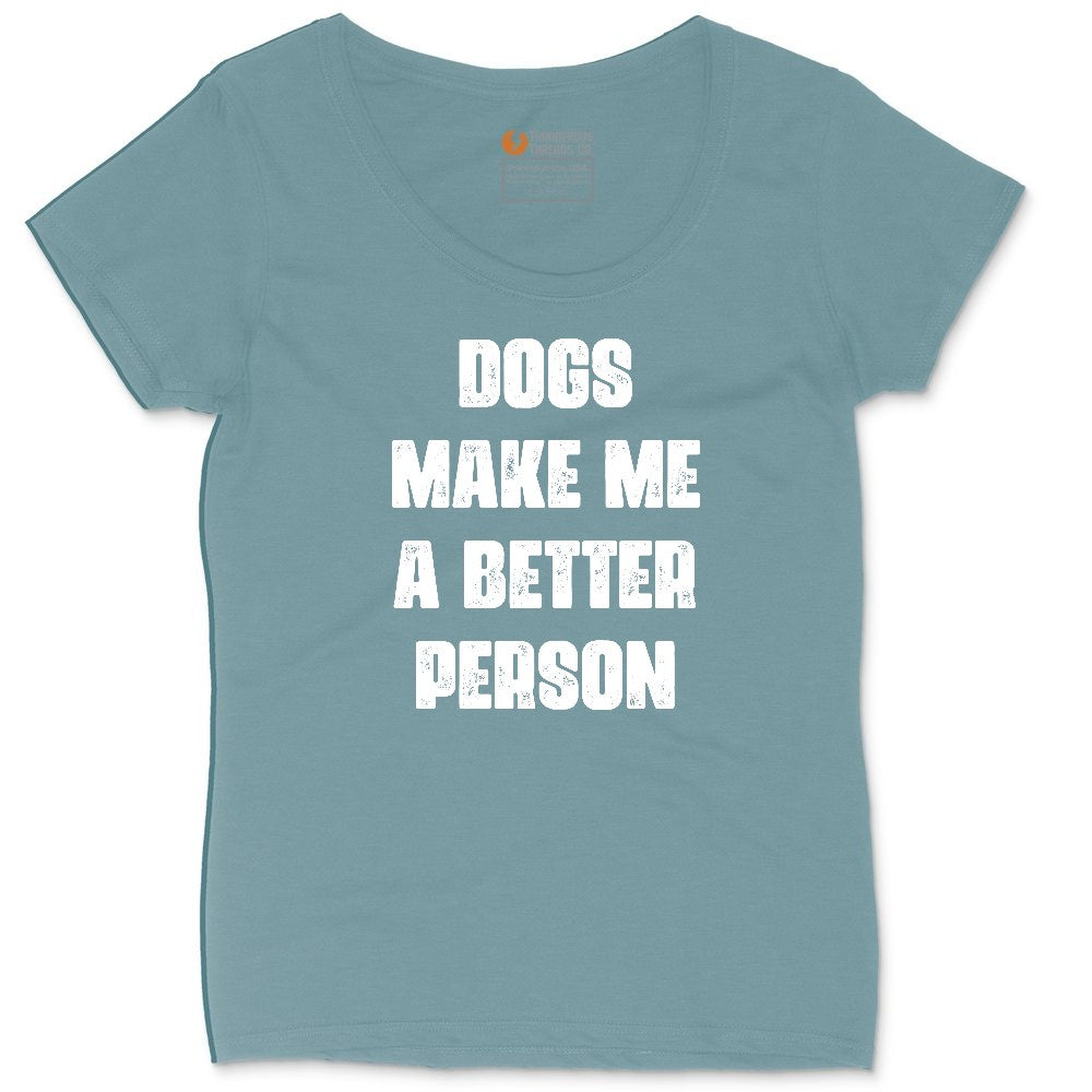 Dogs Make Me a Better Person Ladies Curvy Tee - Surf Blackout