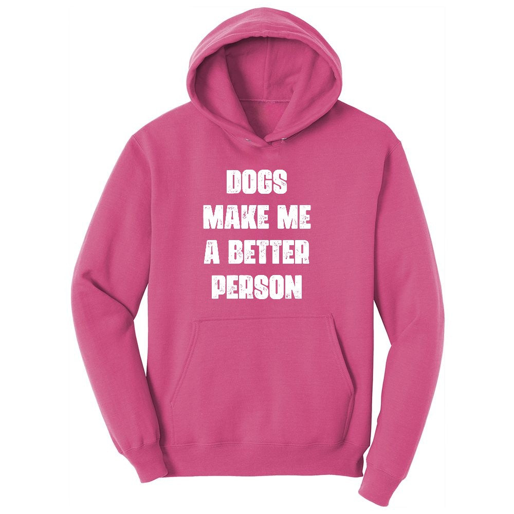 Dogs Make Me a Better Person Youth Hoodie - Sangria