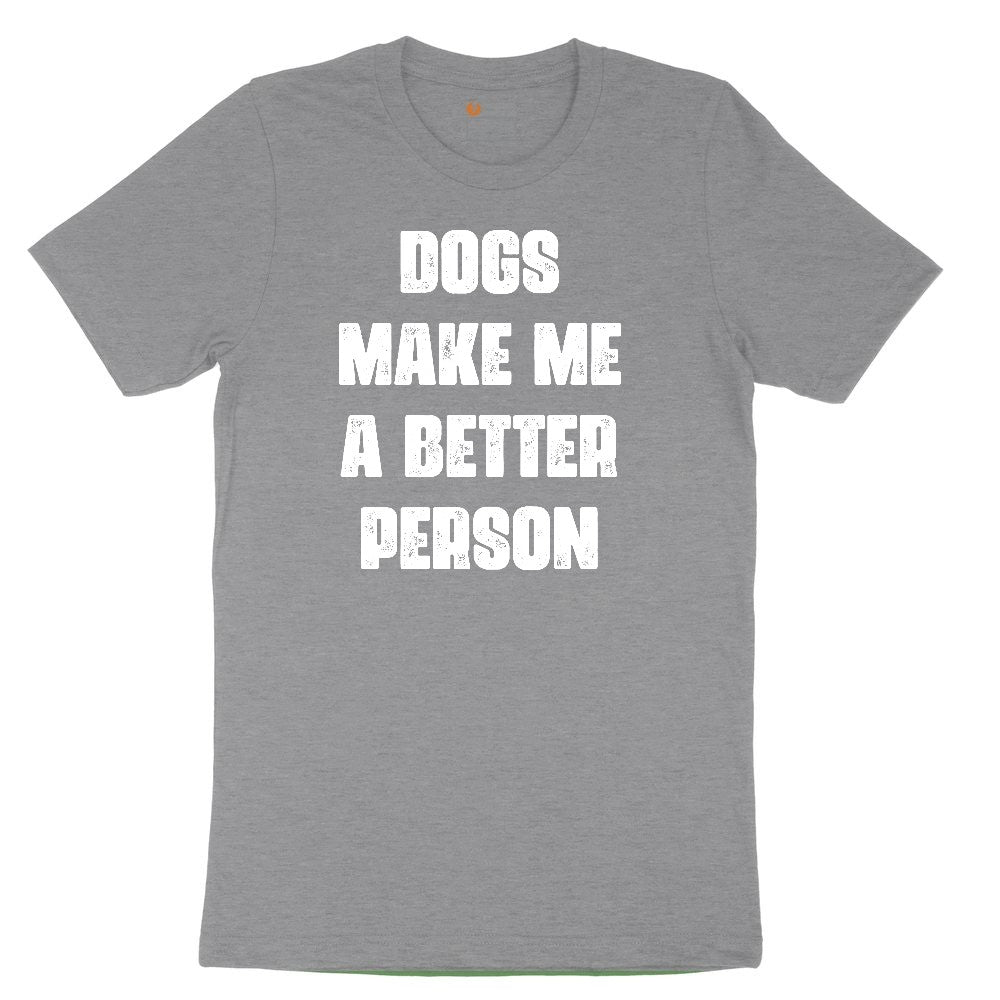 Dogs Make Me a Better Person Youth Short Sleeve Tee - Athletic Heather