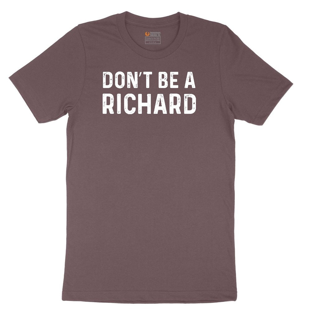 Don't Be a Richard Ladies Short Sleeve Tee - Sangria Blackout