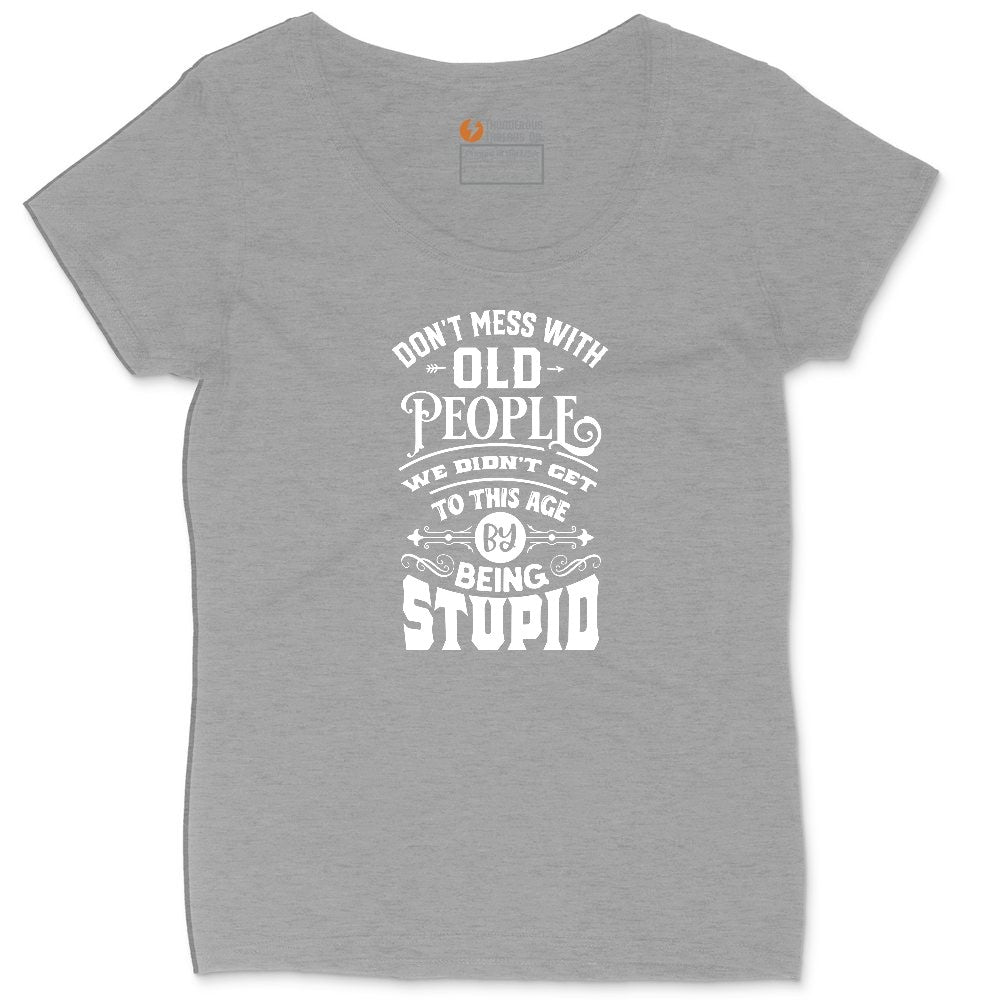 Don't Mess with Old People Ladies Curvy Tee - Granite Heather