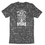 Don't Mess with Old People Ladies Short Sleeve Tee - Black Leopard