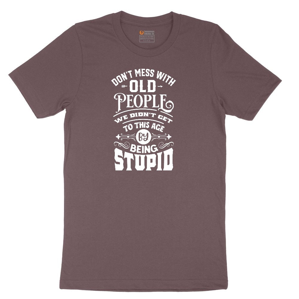 Don't Mess with Old People Ladies Short Sleeve Tee - Sangria Blackout