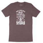 Don't Mess with Old People Ladies Short Sleeve Tee - Sangria Blackout