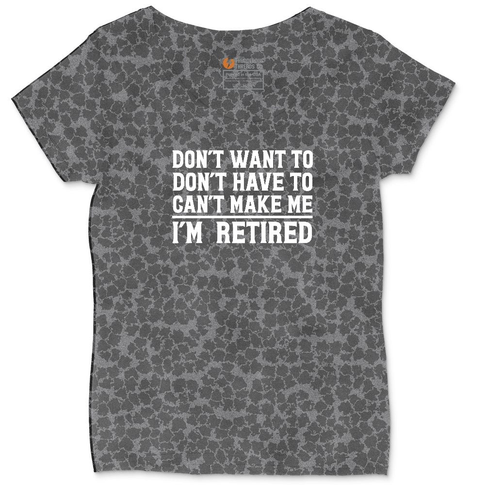 Don't Want to Dont Have To Can't Make Me Ladies Curvy Tee - Black Leopard