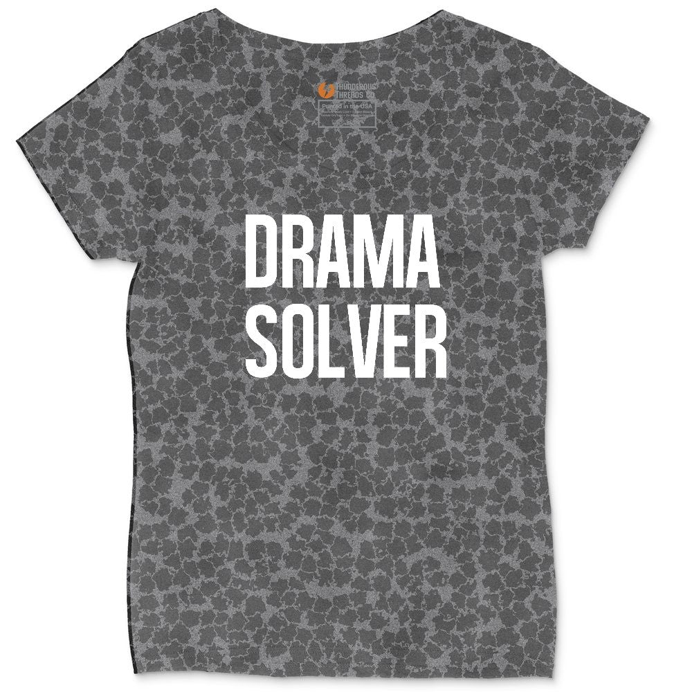 Drama Solver Ladies Curvy Tee - Black Leopard