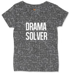 Drama Solver Ladies Curvy Tee - Black Leopard
