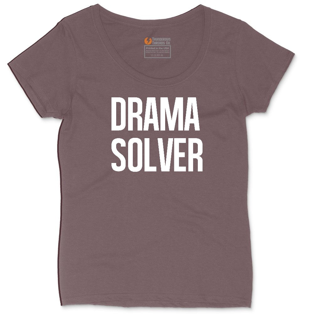 Drama Solver Ladies Curvy Tee - Sangria Blackout
