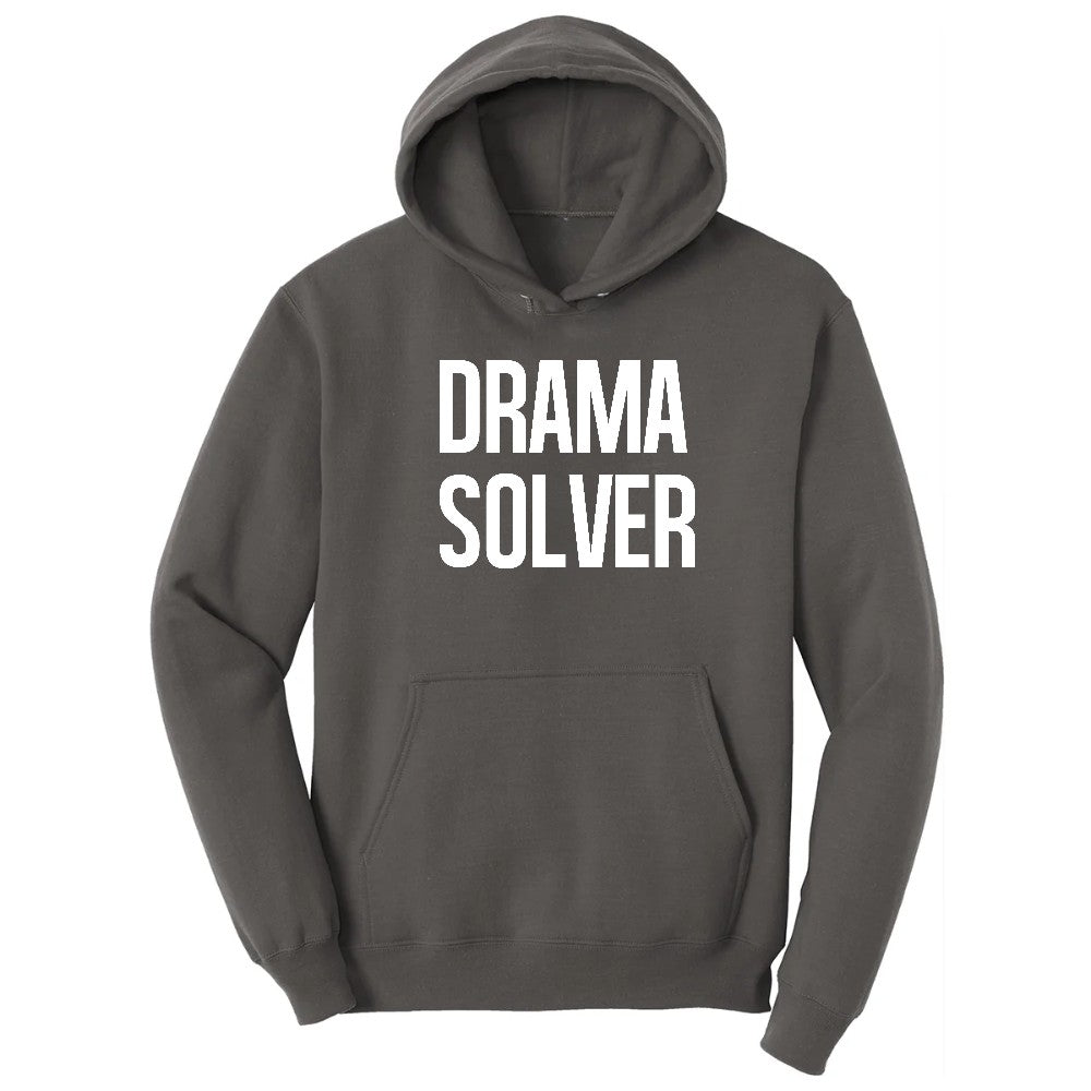 Drama Solver - Mens & Ladies T-Shirt Hoodie - Charcoal