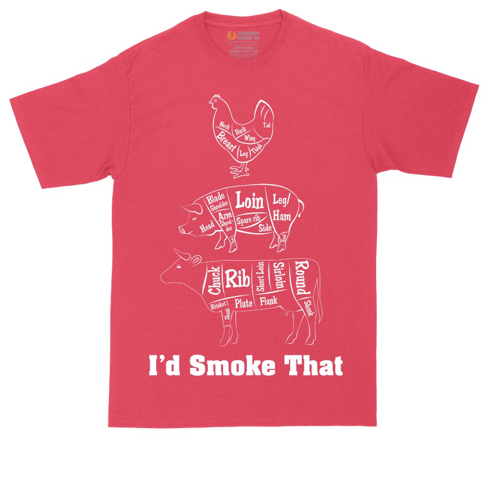 I'd Smoke That Meat Chart Version | Mens Tall T-Shirt