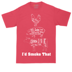 I'd Smoke That Meat Chart Version | Mens Tall T-Shirt