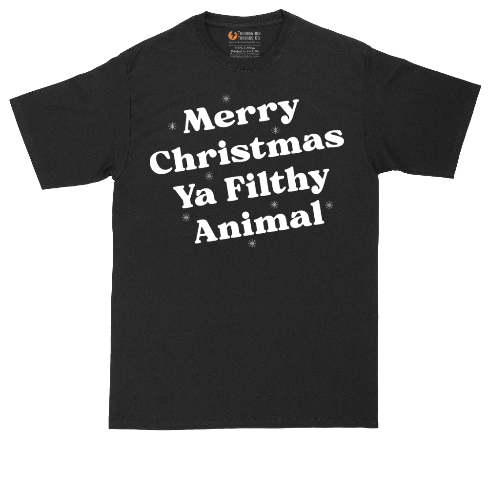 Merry Christmas Ya Filthy Animal | Mens Tall T-Shirt