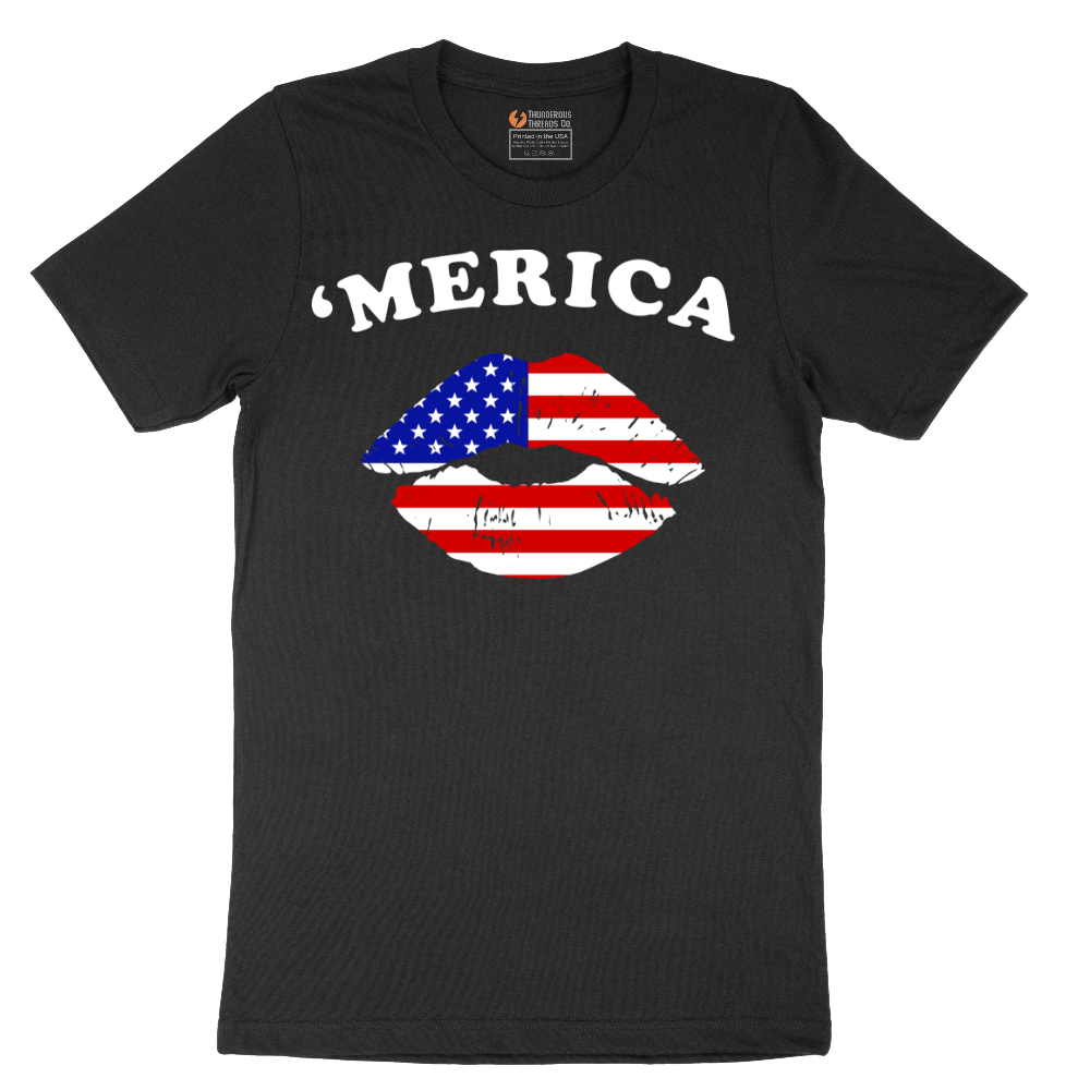 America Lips - Mens T-Shirt - Sizes S - 6XL