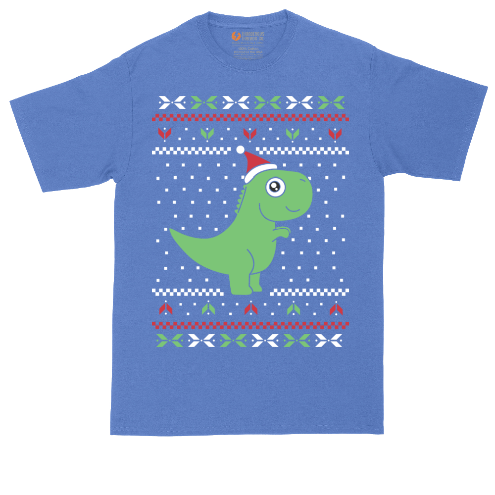 T-Rex Ugly Christmas Sweater | Mens Tall T-Shirt
