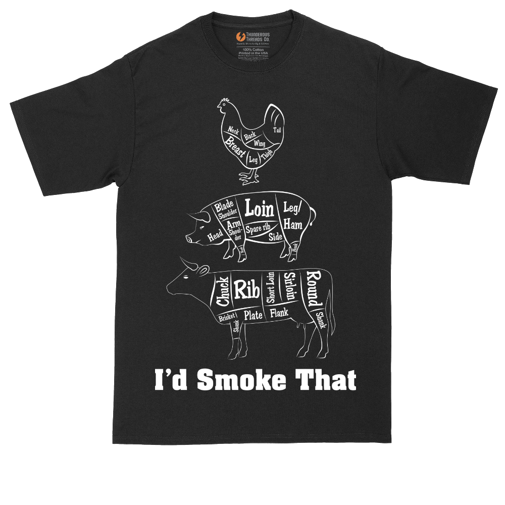 I'd Smoke That Meat Chart Version | Mens Tall T-Shirt
