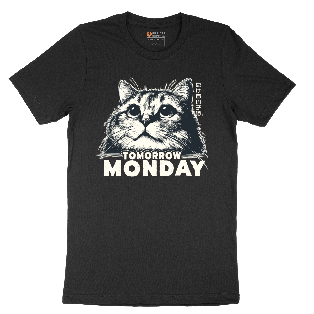 Tomorrow Monday Lazy Cat - Mens T-Shirt - Sizes S - 6XL